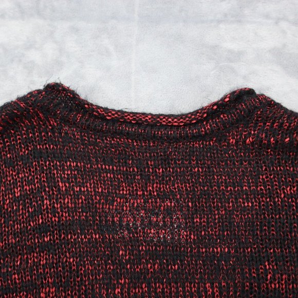 Narciso Rodriguez Sweater Womens L Red Rose Combo Cardigan Open Front Knit - Picture 10 of 15